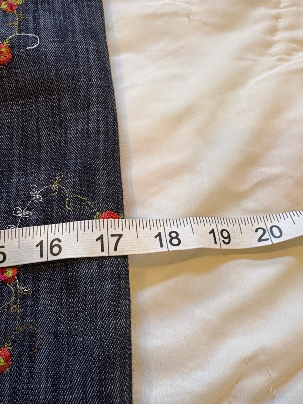 Upcycle Embroidered  Floral Denim  Sling Bag - Picture 5 of 6
